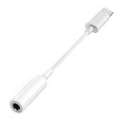 Adaptateur Convertisseur USB Type-C à Jack 3.5mm Blanc pour Écouteurs