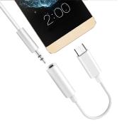 Adaptateur Convertisseur USB Type-C à Jack 3.5mm Blanc pour Écouteurs